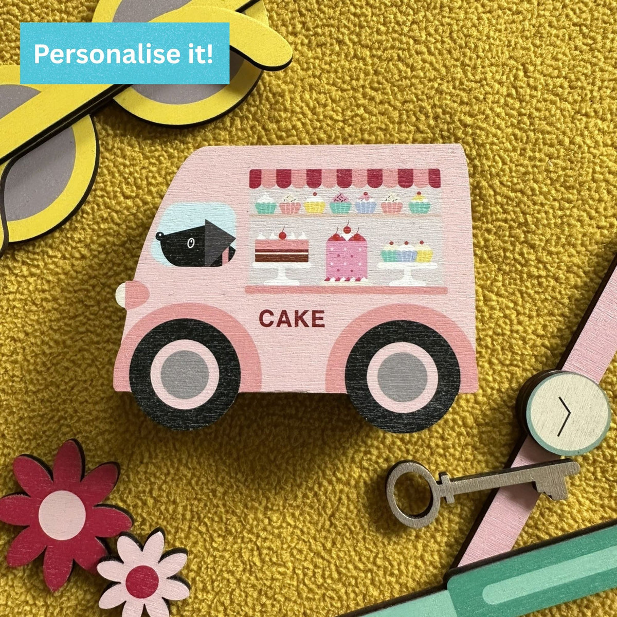 Personalised Wooden Trinket Box - Mobile Cake Shop Van