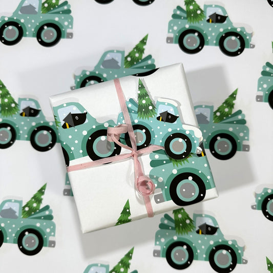 Collecting the Family Christmas Tree - Christmas Paper & Gift Card Set