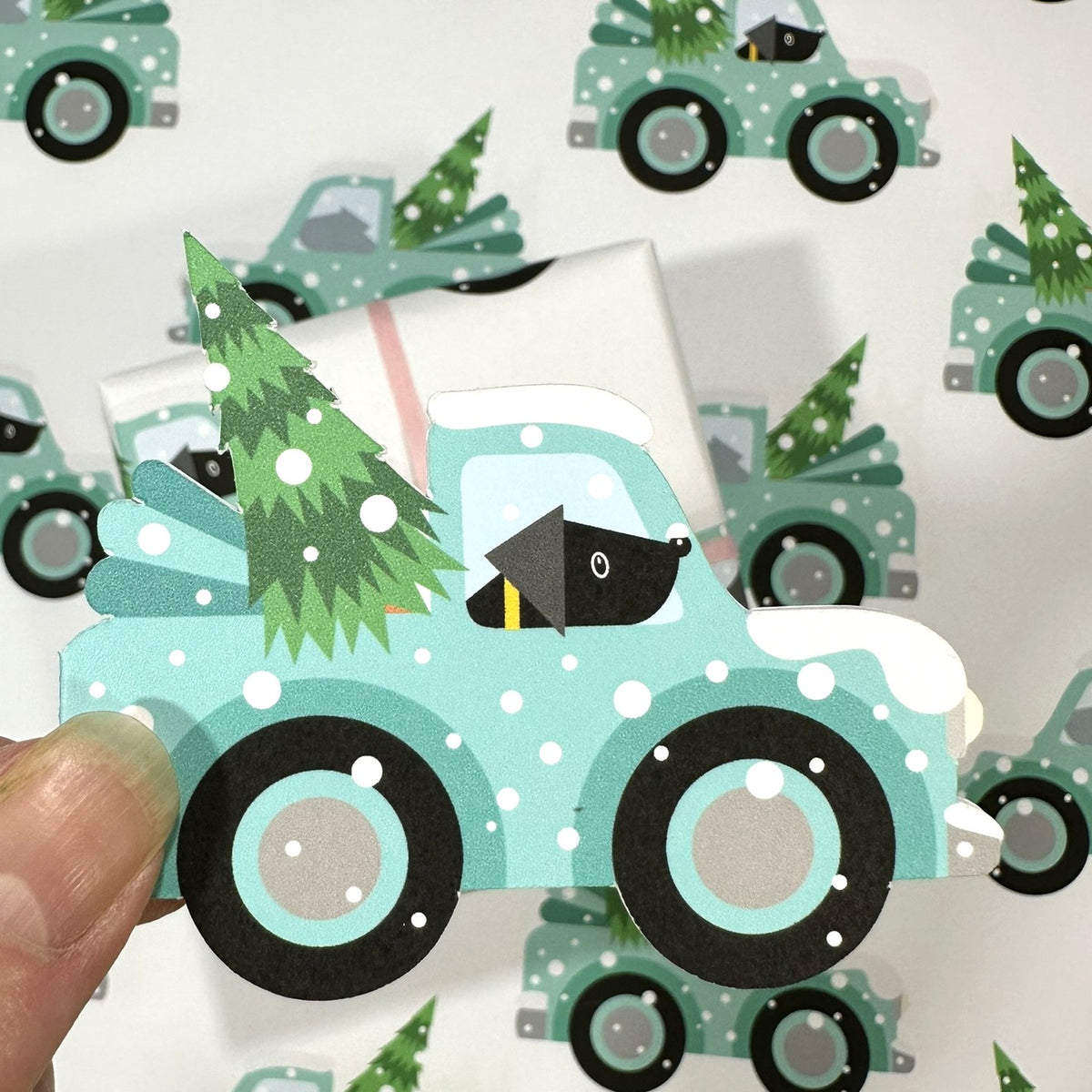 Collecting the Family Christmas Tree - Christmas Paper & Gift Card Set