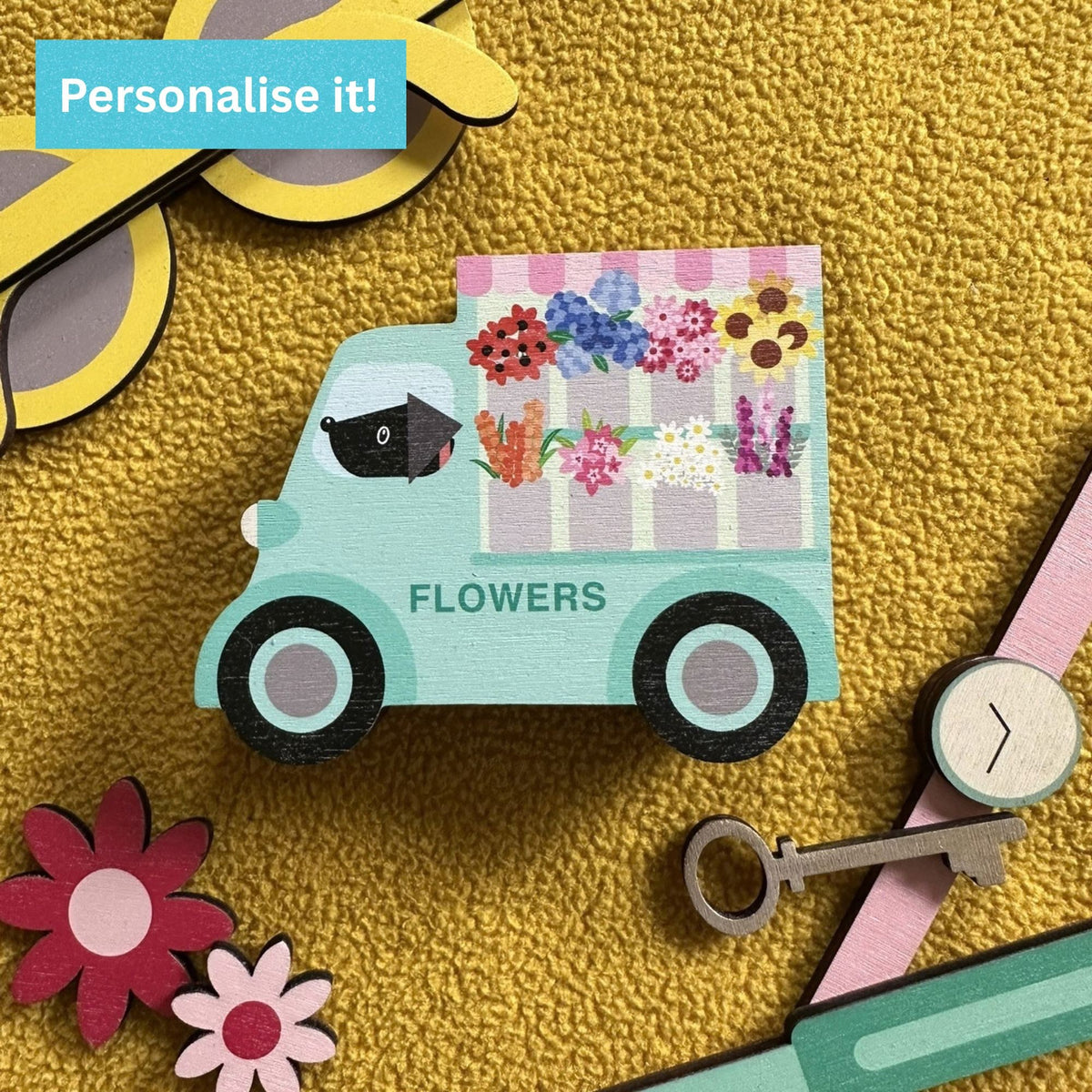 Personalised Wooden Trinket Box - Mobile Flower Shop Van
