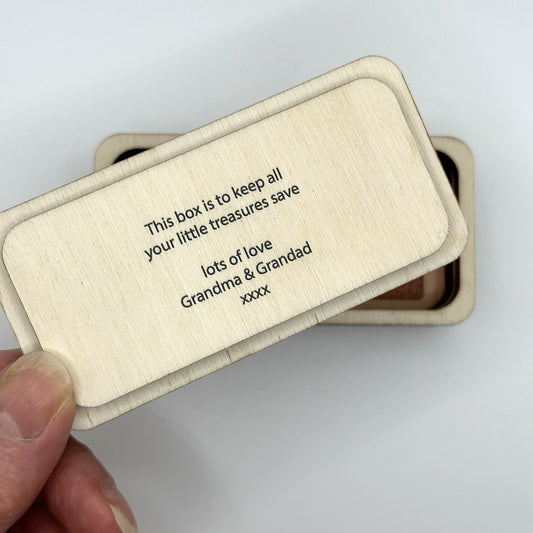 Personalised Wooden Trinket Box - Custard Cream Biscuit Shaped