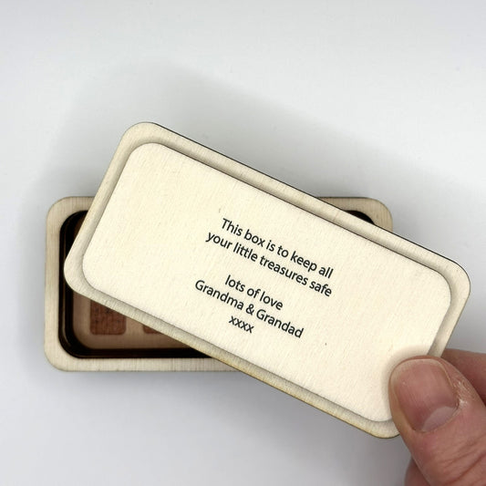 Personalised Wooden Trinket Box - Custard Cream Biscuit Shaped