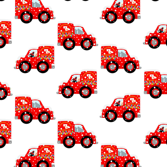 Red Christmas Post Van - Christmas Paper & Gift Card Set