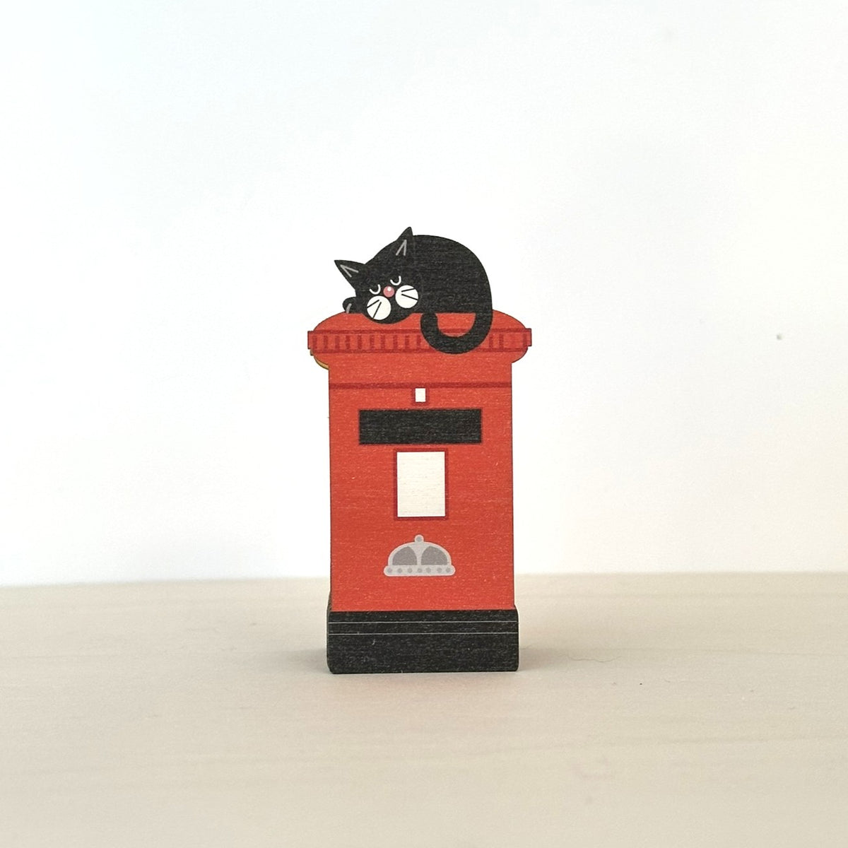 Wooden Pen Pot Shaped as an Iconic Red Post Box