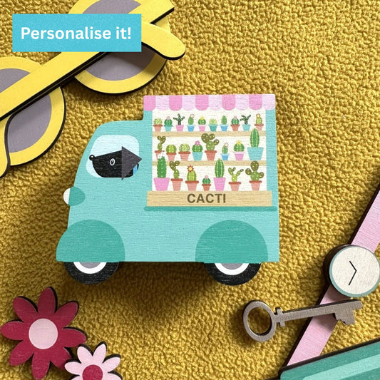 Personalised Wooden Trinket Box - Mobile Cacti Shop Van