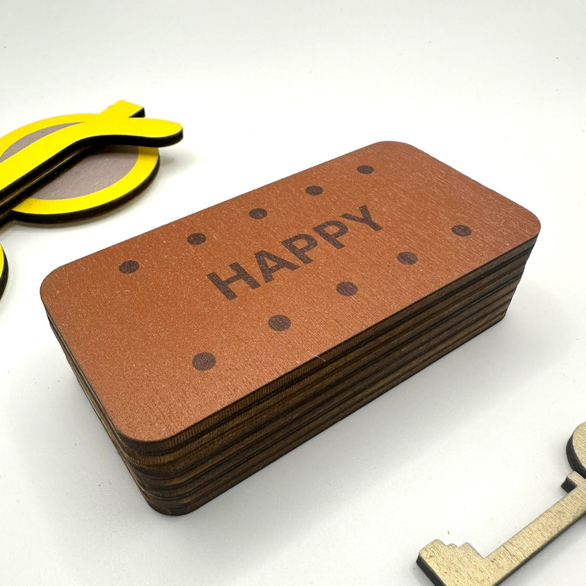 Wooden Trinket Box - Bourbon Biscuit Shaped