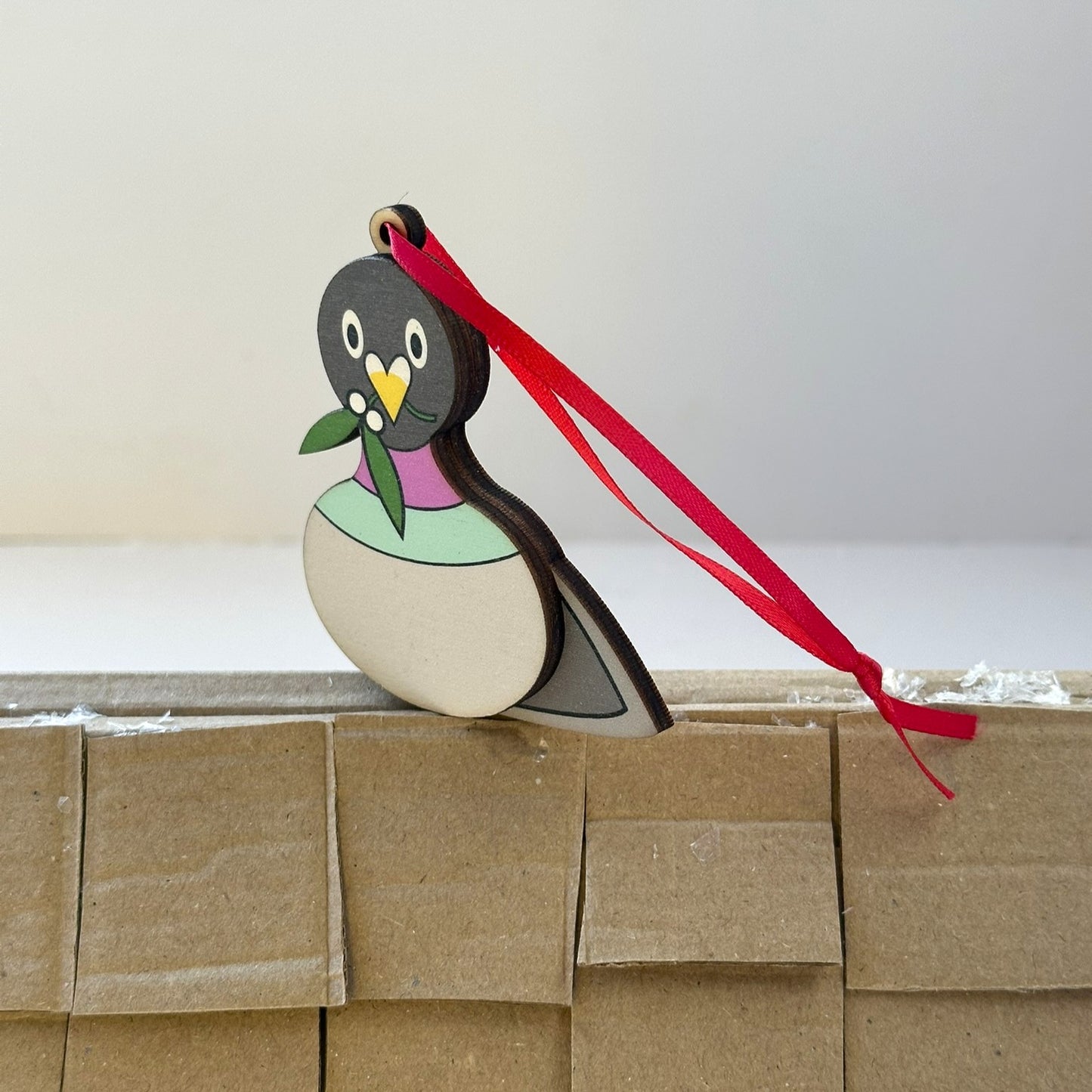 Festive Pigeon with mistletoe - Tree Decoration