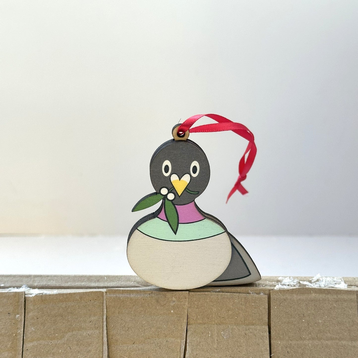 Festive Pigeon with mistletoe - Tree Decoration