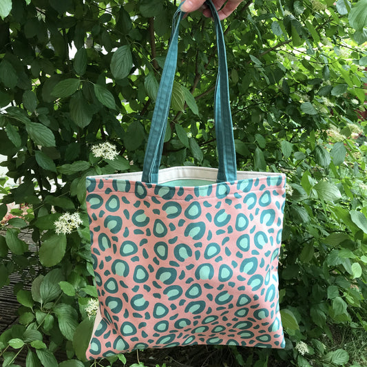 Pink & Teal Organic Tote - "Believe in yourself"