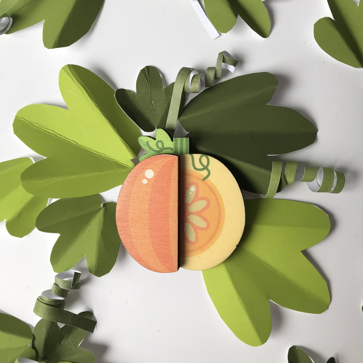 Wooden Pumpkin Brooch - Colourful Autumn Accessory