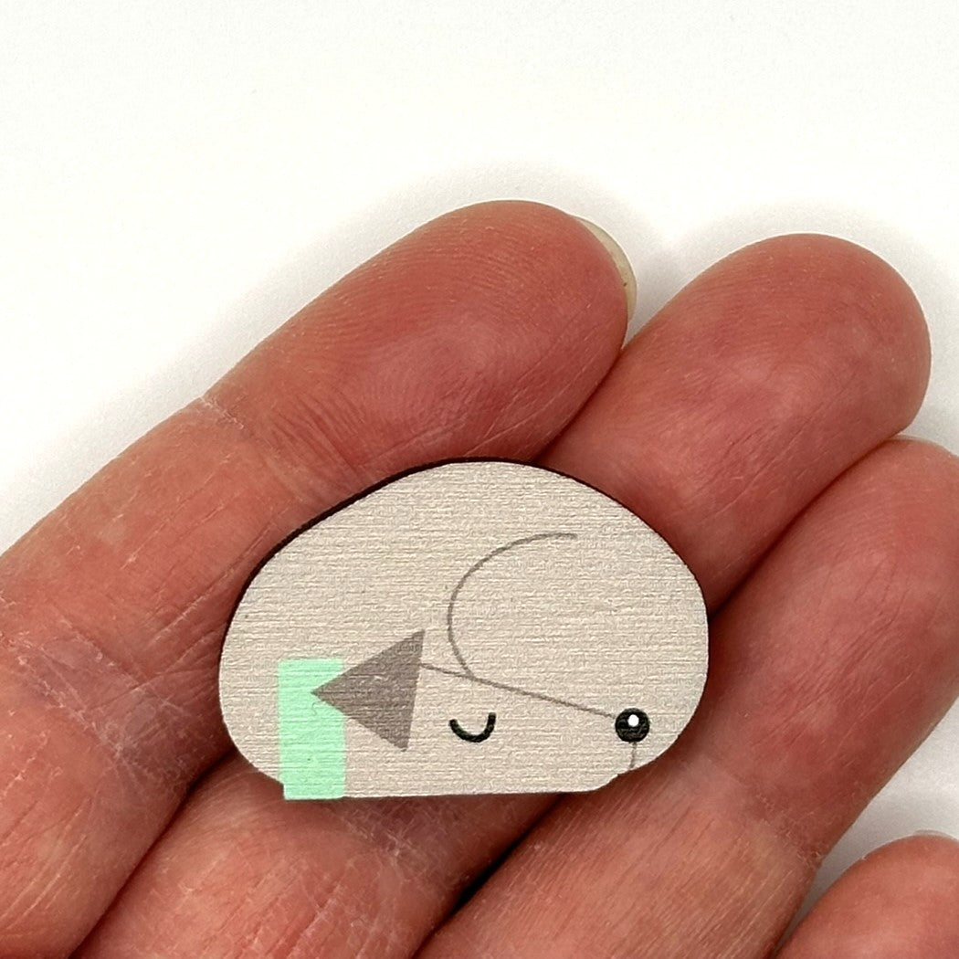 Whippet/Greyhound Sleeping - Wooden Pin Badge