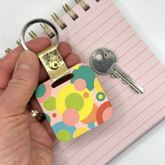 Rainbow Circles Keyring