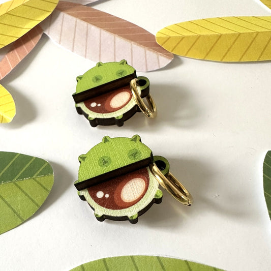 Playful Wooden Conker Earrings