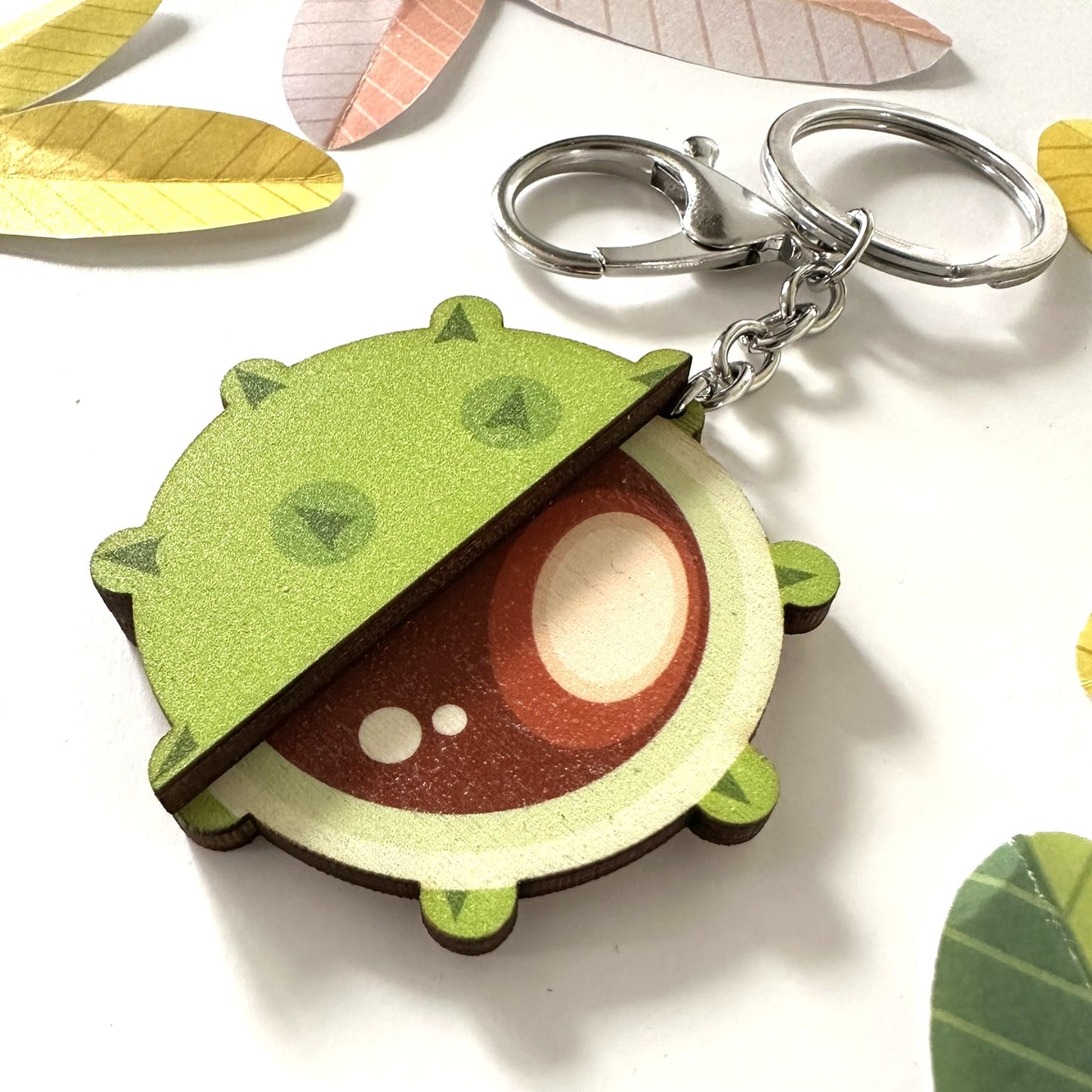 Wooden Conker Keyring/ bag charm